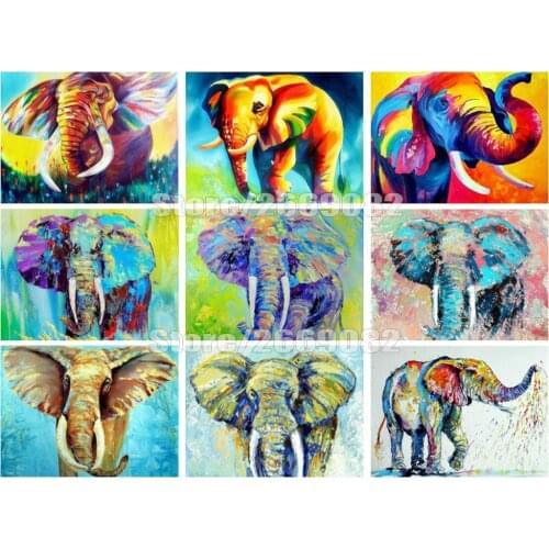 5D Diamond Painting New Arrivals Animal Diamond Art Full Drill Mosaic Elephant Cross Stitch Home Decoration TT1731