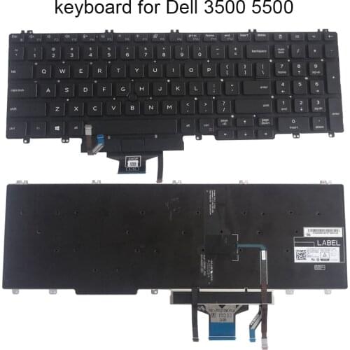 English Backlit keyboard for Dell Latitude 5500 3500 5501 Precision 3540 3541 MMH7V 0MMH7V replacement keyboards light pointing