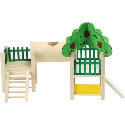 Wooden Luxury Castle For Pet Hamster Maze Pet Supplies Wooden Interactive Toy For Small Animal