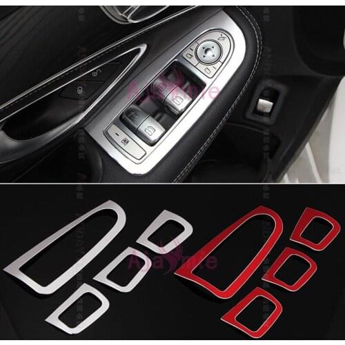 For Mercedes Benz W205 C Class C200 C300 C180 GLC GLC260 2015 2016 Window Glass Switch Trim Cover Car Styling Accessories
