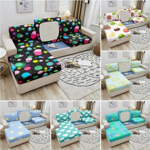 Elastic Sofa Seat Cover For Living Room Chaise Longue Fabric 3D Print Slipcover Corner Sofa Seat Cushion Cover