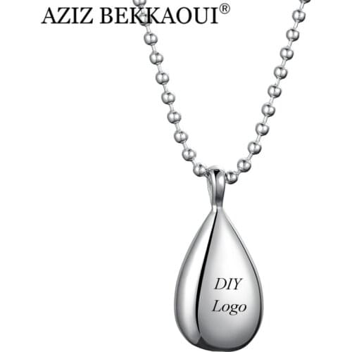 AZIZ BEKKAOUI Classic Water Drop Pendant Necklace Eternity Ashes Urn Cremation Stainless Steel Holder Keepsake Memorial Necklace