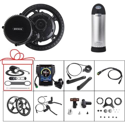 Electric Bike Complete Bafang Conversion Kits BBS01B 36V 350W Mid Drive Motor 10Ah Lithium Battery 8FUN Bicycle E-bike Parts