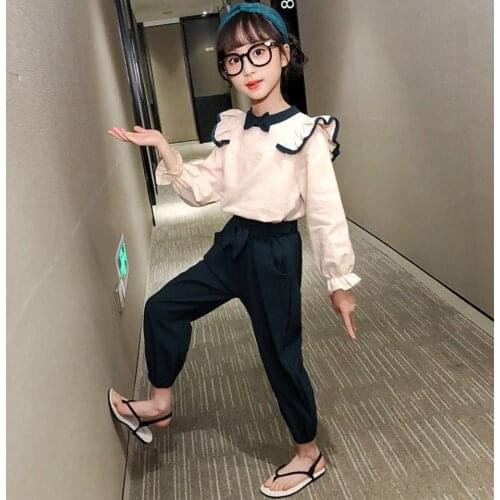 Fashion Spring Autumn Girls Clothes 2PCS Kids Sets For 3-12 Yrs Toddler Kids Girls Outfits Long Sleeve Tops+Pants Clothes Set