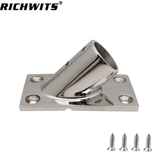 45 degree 22mm 25mm square bottom round pipe seat 316 precision cast stainless steel marine and yacht hardware accessories