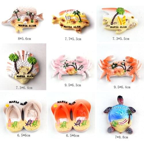 Fridge Magnet Souvenir Marsa Alam Egypt Sea Series Tourism Home Decoration Accessories 3d Resin Magnets Country Travel Craft