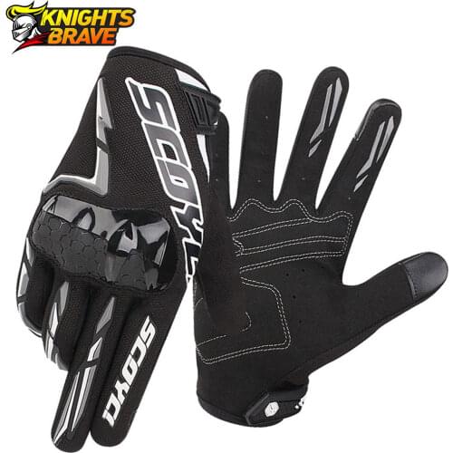 Breathable Leather Motorcycle Gloves Touch Screen Guantes Moto Anti-Fall Motocross Gloves Men Summer Riding Gloves Equipment