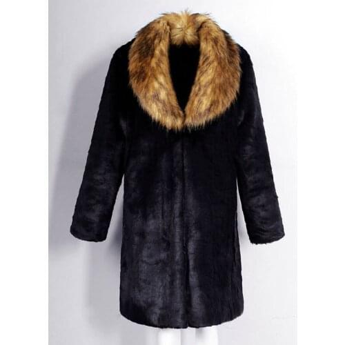 2018 new Mens Imitation Rabbit fur coat Thick Fox fur collar Fur Mens coat Winter Mens Warm jacket Size S M L XL XXL XXXL