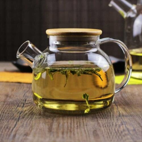 Kettle Tea Utensils Set Transparent Borosilicate Glass Teapot Cup InfuseTeaware Heat Resistant Large Capacity Office Home 1/1.6L