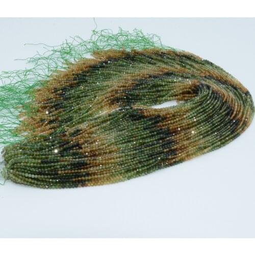 Natural Green-Yellow Tourmaline Faceted Round Beads 2.5mm, Selected Color
