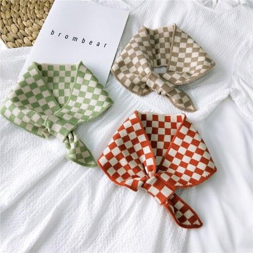 2020 New Autumn Winter Knitted Plaid Scarf Ring Women Warm Cashmere Neck Bandana Scarves Shawls Pashmina Female Blanket Echarpe