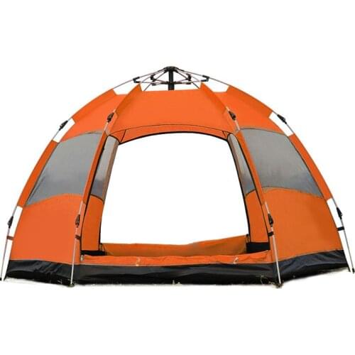 Automatic Hexagonal Tent Outdoor Double Deck 3-5 People Camping Rainproof Fast Opening Camping Equipment