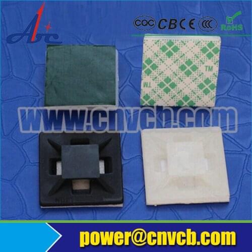 PL-0032 self-adhesive nylon cable tie mounts 12.5mm/21mm black or white cable tie mounts fixed