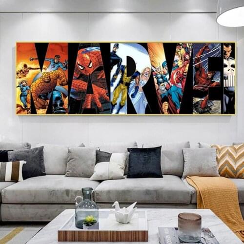 Marvel Comics Superhero Canvas Painting Fantastic Four X-Men Posters and Prints Wall Art Pictures for Living Room Home Decor