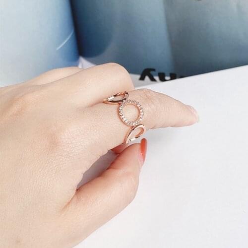 Fine Zircon Hollow Rings for Women Men Geometry Adjustable opening Rings Bohemian Jewelry Party Accessories BFF