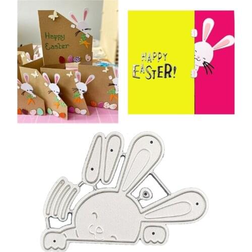 Happy Easter Rabbit Metal Cutting Dies Stencil DIY Scrapbooking Album Paper Card Template Mold Embossing