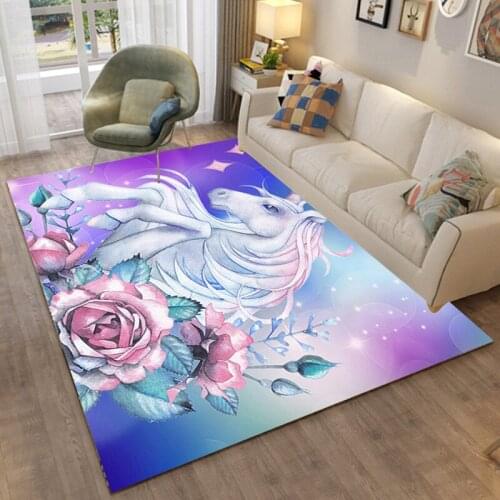 Animal Series Unicorn Butterfly Beautiful Floor Mat Door Mat Anti-slip Mat Carpet Bedroom Living Room Home Decoration