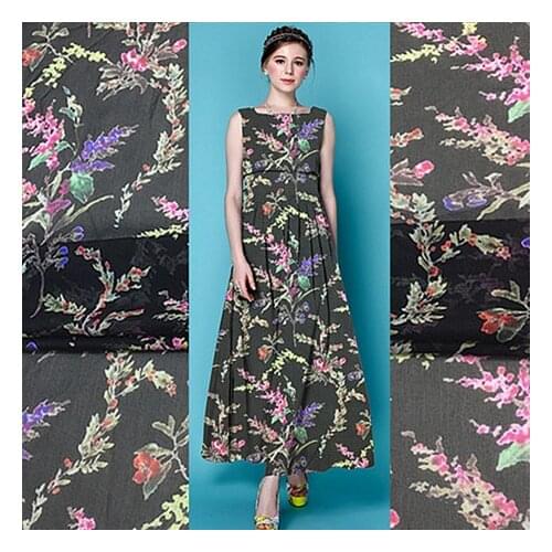 Black bottom silk georgette fabric digital printing mulberry silk clothing silk scarf fabric new product