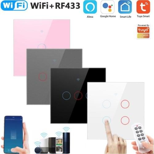 Tuya Smart Life WiFi RF433 Light Switch Remote Voice Control Work With Alexa Google Home Smart Home Accessories Kits Hot