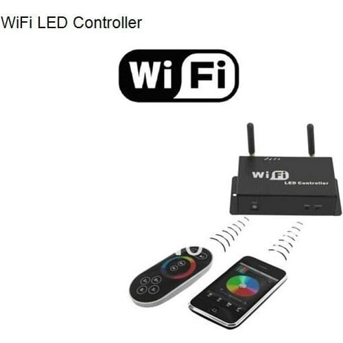 WIFI RGB LED Controller Touchable screenRF remote control DC5-24V for Android or IOS system mobile phone Smartphone 4A*3 Output