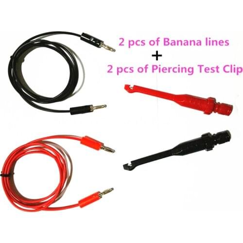 Cable Clips Piercing Test Clip 4mm/2mm Banana seat Heavy-Duty Insulation Piercing Probe Automotive test Clip with back probe