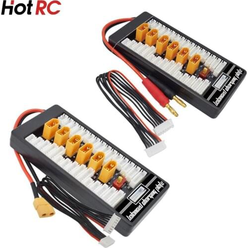 1pcs HotRc High Quality 2S-6S XT60 Plug Parallel Charging Board Para Board XT60 Plug 4.0MM Bananer for Imax B6 B6AC B8 6 in 1