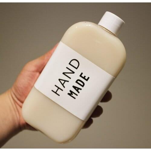 10pcs Net red creative flat square milk tea bottle coffee milkshake yogurt juice drink packaging cups PET plastic cup with lid