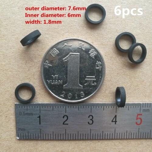 6pcs 7.6mmx6x1.8 Buffer rubber ring Shock absorption rubber pad Waterproof for cassette deck audio tape Stereo player
