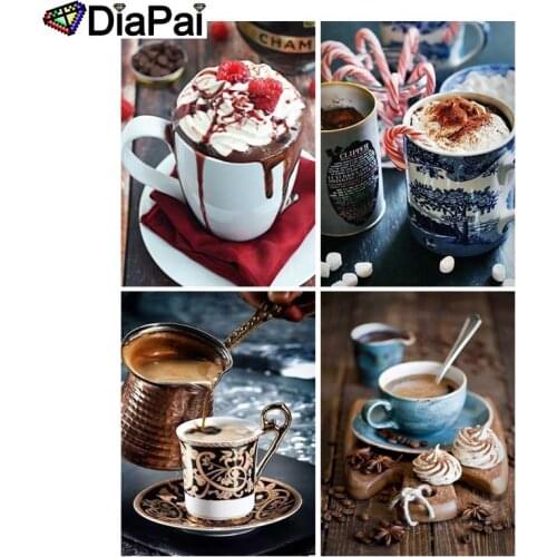 DIAPAI 100% Full Square/Round Drill 5D DIY Diamond Painting "Cup coffee landscape" 3D Embroidery Cross Stitch Home Decor