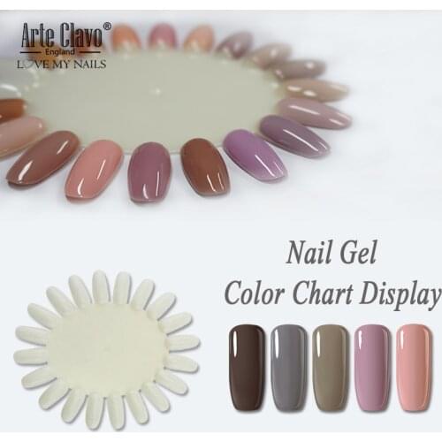 Arte Clavo10PCS Gel Nail Color Chart Display Nail Art Manicure Tips Colour Disk Gel Lacquer Plastic Round Wheel Board Nail Tools
