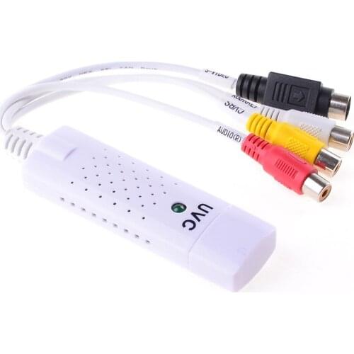 White Capture Card USB 2.0 Video Adapter with Audio High-quality TV DVD VHS Audio AV Adapter Computer CCTV Camera for mac