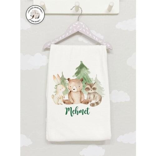 Organic Cotton Fabric Girls Boy Baby Blanket Personalized Custom Clothes Winter Spring