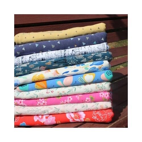 Stretch printed cartoon knitting jersey cotton cute baby clothing making cotton fabric 50*170cm