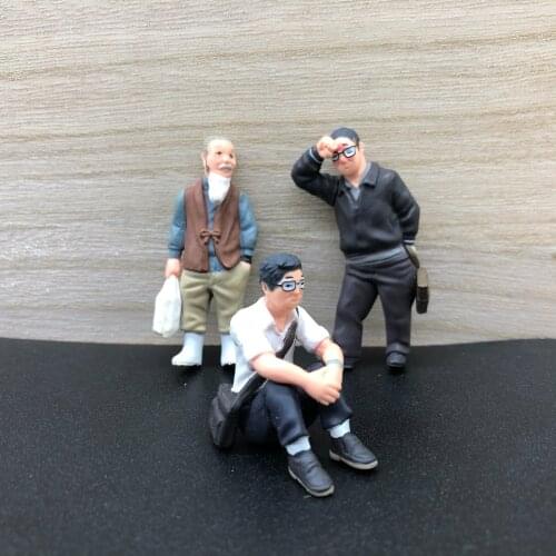 Pvc figure model toy old man working people 3pcs/set