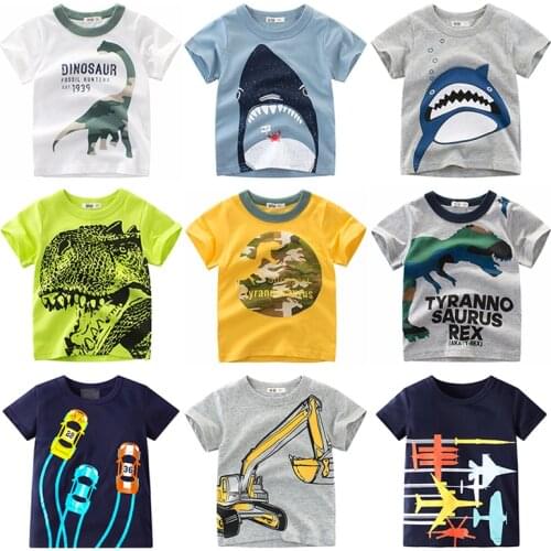 Kids Boys t shirt summer shark dinosaur animal Printed baby girl t shirt Short Sleeve child t-shirt 2 4 6 8 years
