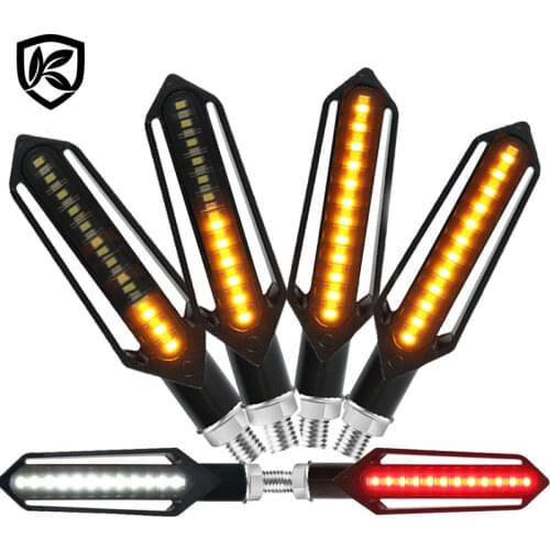 Karcle 2PCS 24LED Turn Signals Tail Light Motorcycle LED Flowing Water Flashing Blinker Brake/Running Light DRL Flasher Lamp
