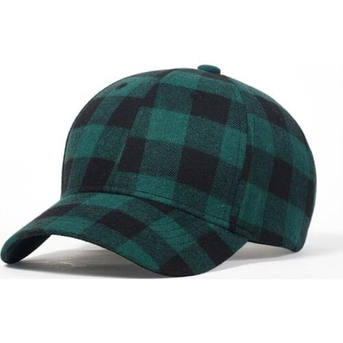 Cap Men Baseball Women Curved Bill Green Plaid Adjustable Breathable Sports Running Workout Accessory