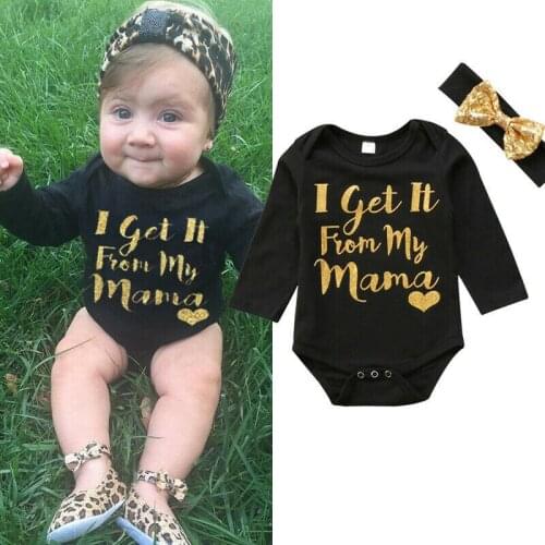 2PCS Kids Baby Girls Romper Bodysuit Jumpsuit Sequins Headband Outfits Clothes