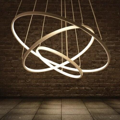 Mavesan pendant lights for living room foyer room 1/2/3 Circle Rings acrylic aluminum body LED Pendant Lamp fixtures home dero