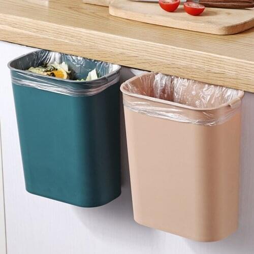 Wall Mounted Folding Waste Bin Kitchen Cabinet Door Hanging Trash Bin Garbage Car Trash Can Wall Mounted Foldable Cleaning new