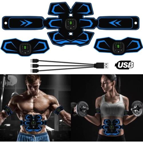 2020 New USB Charging Electro Muscle Stimulation Abdominal Stimulator Electroestimulador Trainer Body Slimming Fitness Massage