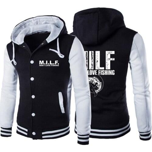2021 New Milf Man I Love Fishing Comfortable Printing Hoodies Leisure Harajuku Baseball Uniform Sport Sweatshirts Jackets Coats