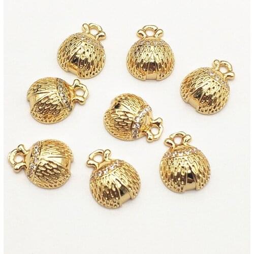 New arrival! 13x11mm 50pcs Cubic Zirconia Insect Charm For Handmade Necklace Earring DIY Parts Jewelry Findings & Components