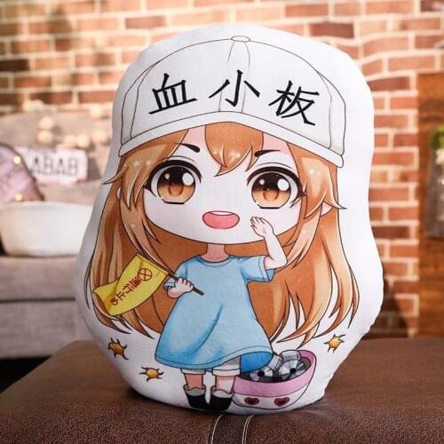1Pc 18cm Anime Cells at Work Plush Pillow Keychain Toys Soft Platelet White Blood Cell Kill T Cell Macrophages Pendant Dolls