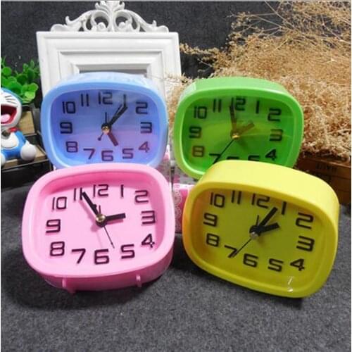 Bedside Clock Alarm Clocks Mini Mute Multi colors Desk Table for Children Gift