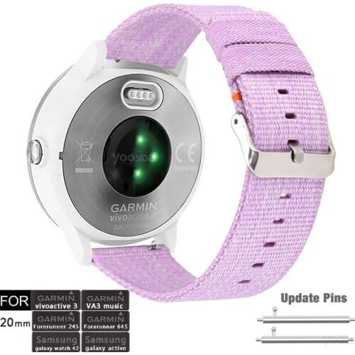 Vivoactive 3 Watch Strap 20mm Quick Release Woven Nylon Wrist Band for Garmin Vivoactive 3/3 MUSIC, Forerunner 645/235