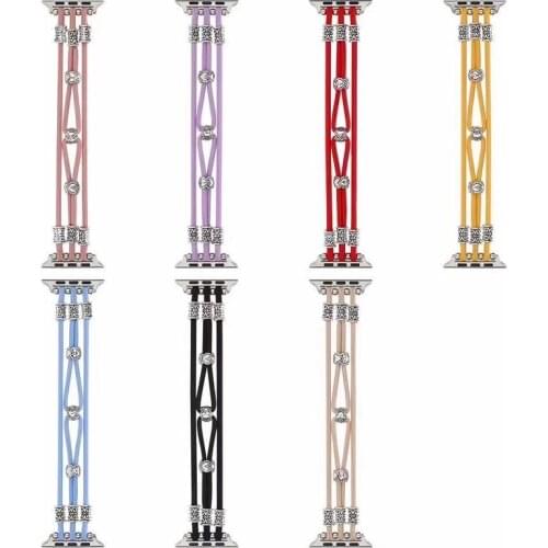 Boho style ladies smart watch bowl strap for Apple Watch 38 40 42 44mm elastic bracelet strap accessories for iWatch series 2 3