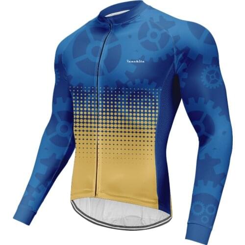 Runchita MTB Spring Autumn Triathlon Wear Bicycle Shirt Bike men Long Sleeve Cycling Jersey Clothing/ Pro Team Mountain Of Road