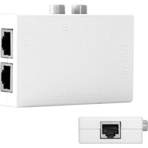 Cablecc STP UTP 2 in 1 out 2 Ports RJ45 LAN CAT Network Switch Selector Internal External Networking Switcher Splitter Box