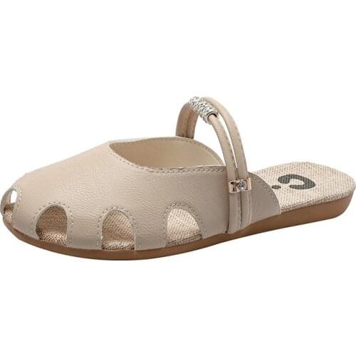 Women Sandals Flip Flops Slippers Flats Shoes Summer Fashion Round Toe Hollow Out Wedges Outdoor Slides Lady Casual Female